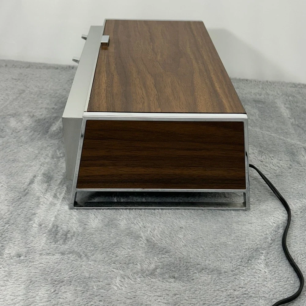 Zenith E475W Vintage Rolling Digit AM/FM Alarm Clock Radio Wood Grain MCM Japan